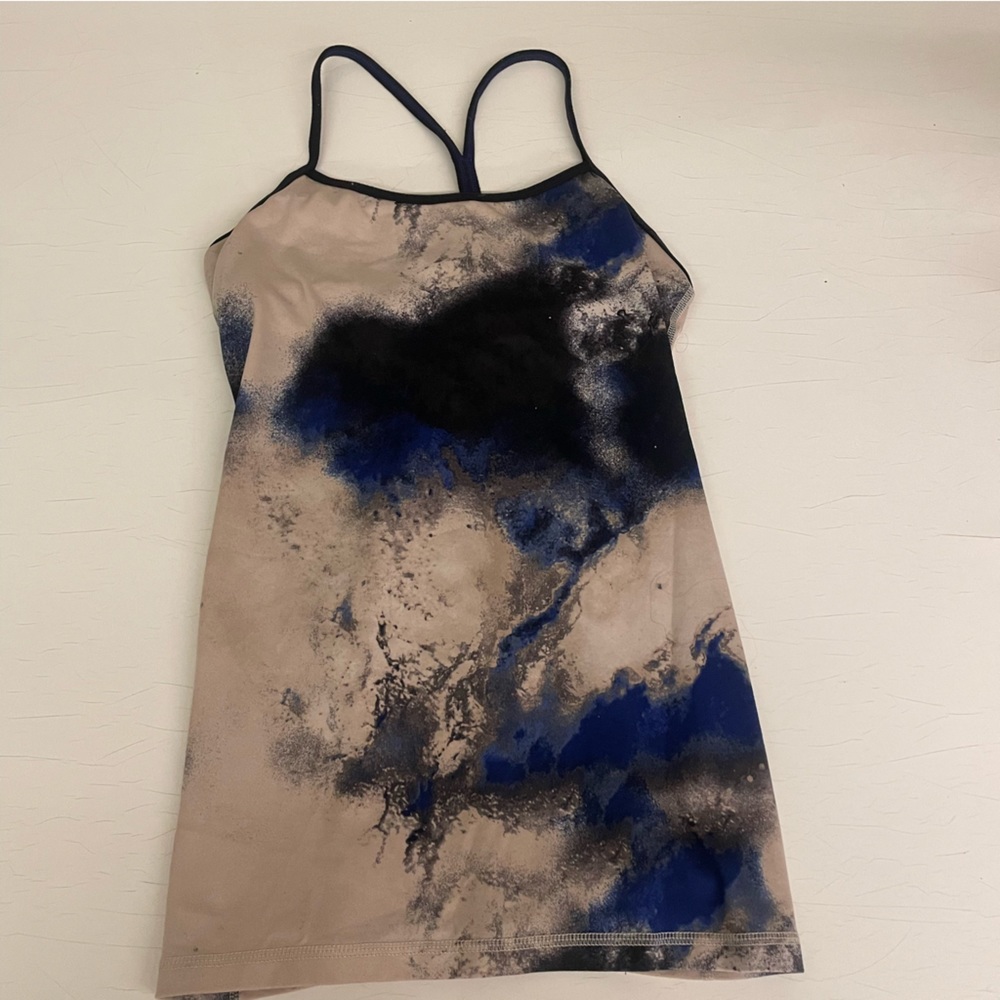 Lululemon rare tie dye power Y back top size 8
